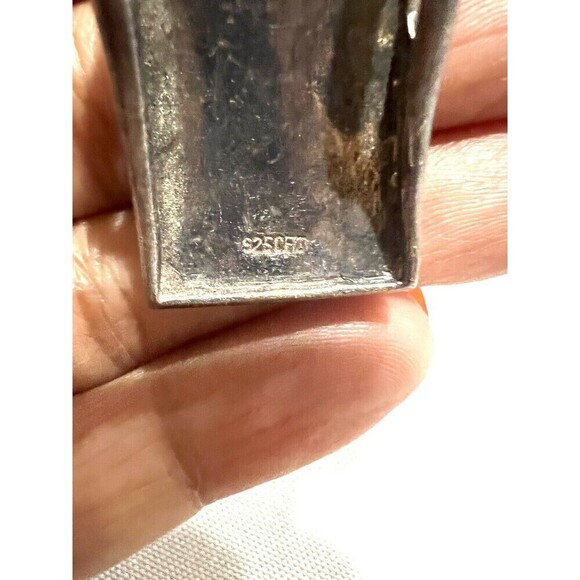 925 Sterling Silver Vintage Real Mother-of-Pearl Slide Pendant - Picture 4 of 6